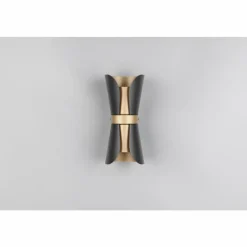 Lampes Dorées-Luminaires Trio Coat Applique murale Noir doré, 2 lumières