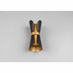 Lampes Dorées-Luminaires Trio Coat Applique murale Noir doré, 2 lumières