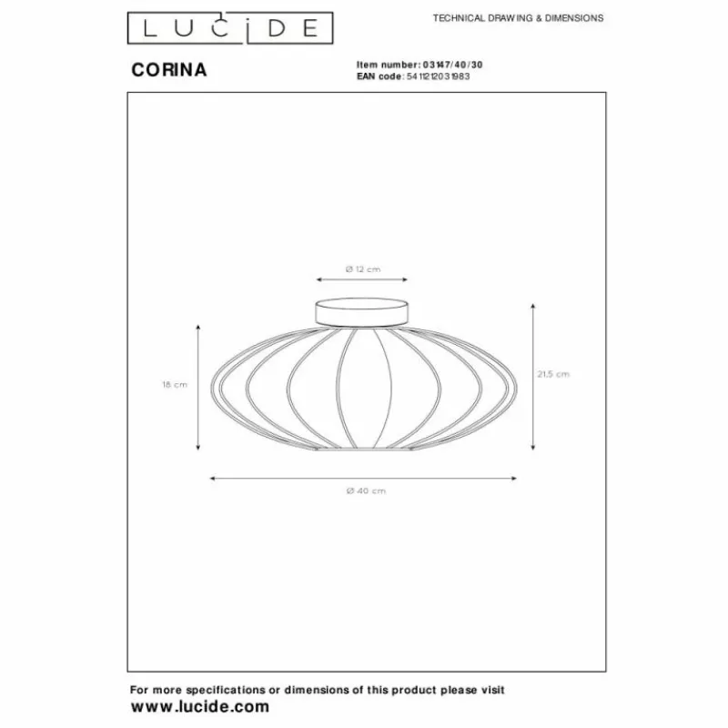 Luminaires Lucide CORINA Plafonnier Laiton, 1 lumière* Plafonniers