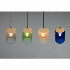 Luminaires Trio Cork Suspension Noir, 4 lumières