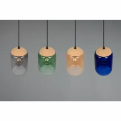Luminaires Trio Cork Suspension Noir, 4 lumières