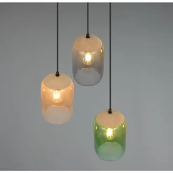 Luminaires Trio Cork Suspension Multicolore, 3 lumières