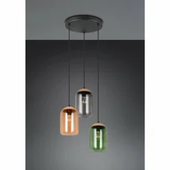 Luminaires Trio Cork Suspension Multicolore, 3 lumières