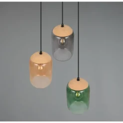 Luminaires Trio Cork Suspension Multicolore, 3 lumières