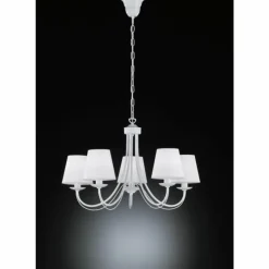 Lampes En Tissu-Luminaires Trio Cortez Lustre Blanc, 5 lumières