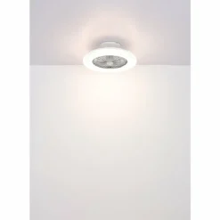 Luminaires Globo Lighting Corusso Ventilateur de plafond lumineux LED Chrome, 1 lumière, Télécommandes