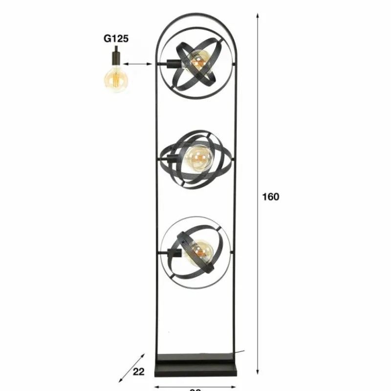 hofstein Cosmos Lampadaire Anthracite, 3 lumières* Lampadaires Et Lampes Sur Pied