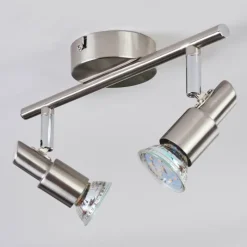 Lampes Vintages & Rétros-hofstein Crina Plafonnier, Spot de plafond LED Chrome, Nickel mat, 2 lumières