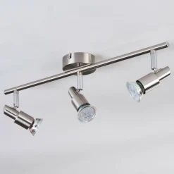 hofstein Crina Plafonnier, Spot de plafond Chrome, Nickel mat, 3 lumières* Spots Et Projecteurs