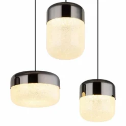 Luminaires Globo Lighting Cristallica Suspension LED Anthracite, 1 lumière