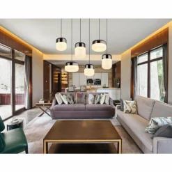 Luminaires Globo Lighting Cristallica Suspension LED Anthracite, 1 lumière