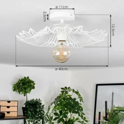 Luminaires Rustiques-hofstein Cristelo Plafonnier Blanc, 1 lumière