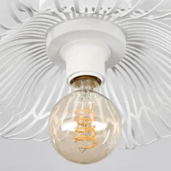 Luminaires Rustiques-hofstein Cristelo Plafonnier Blanc, 1 lumière