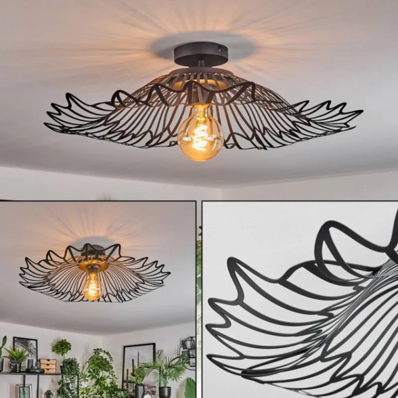 Luminaires Rustiques-hofstein Cristelo Plafonnier Noir, 1 lumière