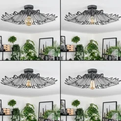 Luminaires Rustiques-hofstein Cristelo Plafonnier Noir, 1 lumière