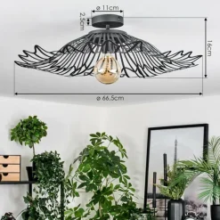 Luminaires Rustiques-hofstein Cristelo Plafonnier Noir, 1 lumière