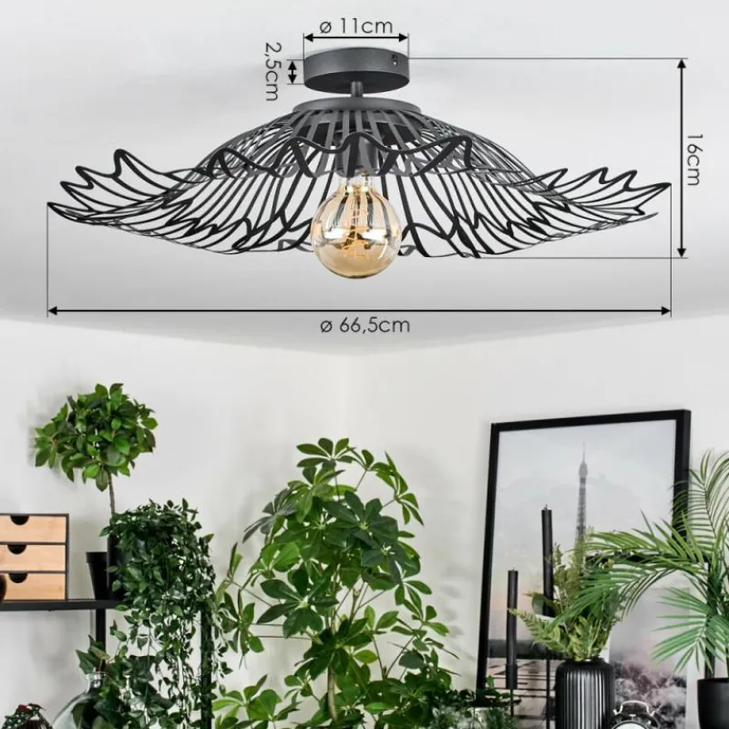 Luminaires Rustiques-hofstein Cristelo Plafonnier Noir, 1 lumière