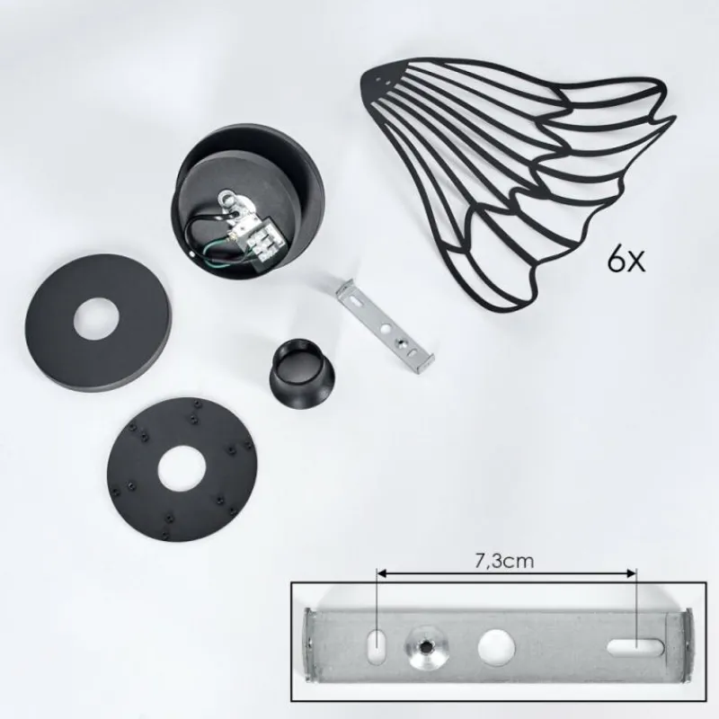 Luminaires Rustiques-hofstein Cristelo Plafonnier Noir, 1 lumière