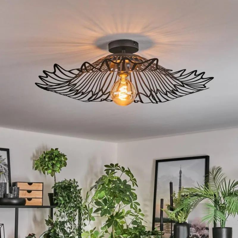 Luminaires Rustiques-hofstein Cristelo Plafonnier Noir, 1 lumière