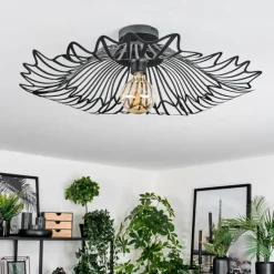 Luminaires Rustiques-hofstein Cristelo Plafonnier Noir, 1 lumière