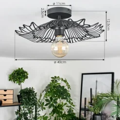 Luminaires Rustiques-hofstein Cristelo Plafonnier Noir, 1 lumière