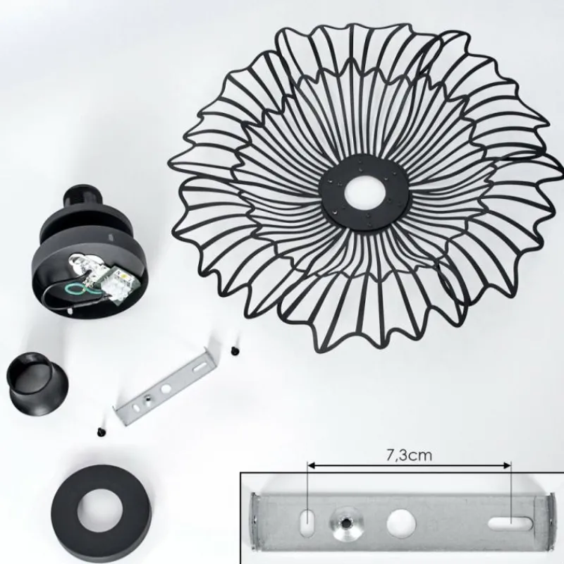 Luminaires Rustiques-hofstein Cristelo Plafonnier Noir, 1 lumière