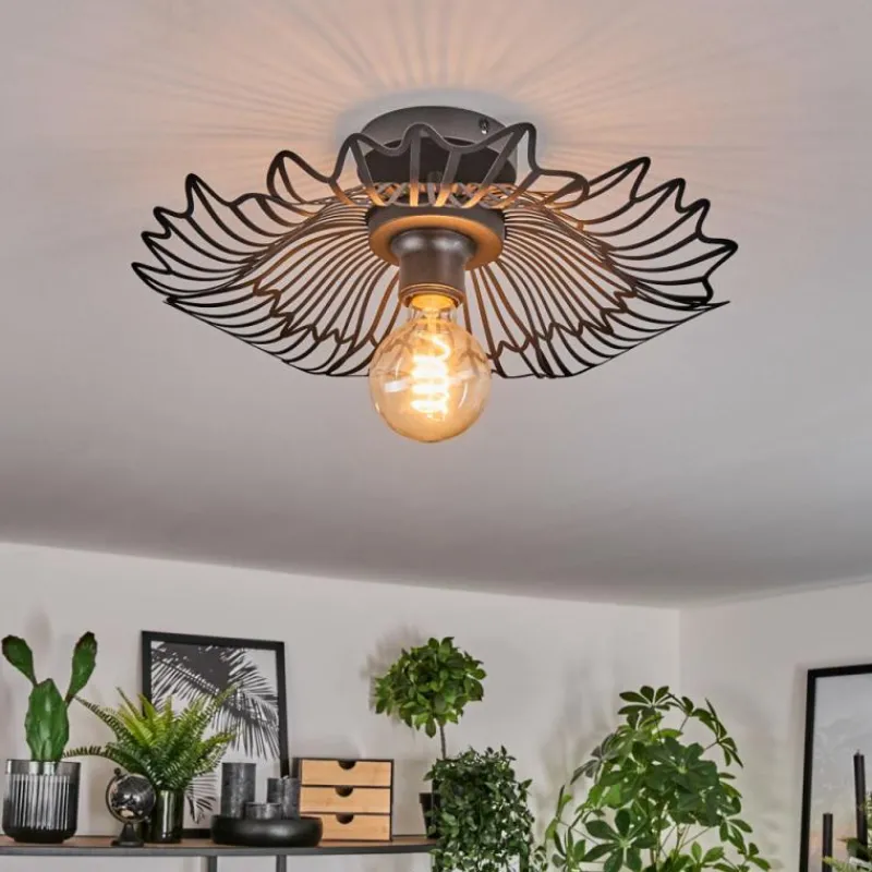 Luminaires Rustiques-hofstein Cristelo Plafonnier Noir, 1 lumière