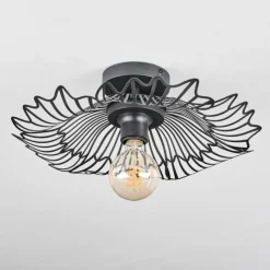 Luminaires Rustiques-hofstein Cristelo Plafonnier Noir, 1 lumière