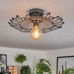 Luminaires Rustiques-hofstein Cristelo Plafonnier Noir, 1 lumière