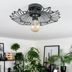 Luminaires Rustiques-hofstein Cristelo Plafonnier Noir, 1 lumière