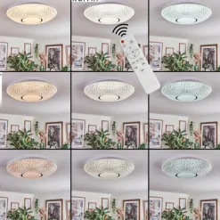 hofstein Curin Plafonnier LED Blanc, 1 lumière, Télécommandes
