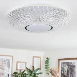 hofstein Curin Plafonnier LED Blanc, 1 lumière, Télécommandes