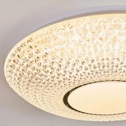 hofstein Curin Plafonnier LED Blanc, 1 lumière, Télécommandes
