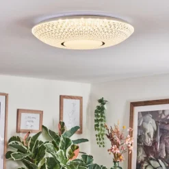 hofstein Curin Plafonnier LED Blanc, 1 lumière, Télécommandes