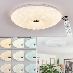 hofstein Cyran Plafonnier LED Blanc, 1 lumière, Télécommandes