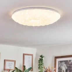 hofstein Cyran Plafonnier LED Blanc, 1 lumière, Télécommandes