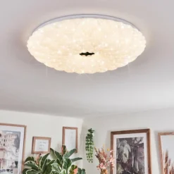 hofstein Cyran Plafonnier LED Blanc, 1 lumière, Télécommandes