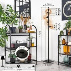 hofstein Dagan Lampadaire Ambre, 4 lumières