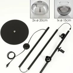 Suspension Verre Fumé-hofstein Dagan Lampadaire Clair, Fumé, 3 lumières