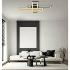 Lampes Dorées-Luminaires Globo Lighting Dakari Plafonnier LED Noir, 1 lumière