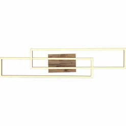 Lampes En Bois-Luminaires Globo Lighting Dakari Plafonnier LED Écru, Noir, 1 lumière