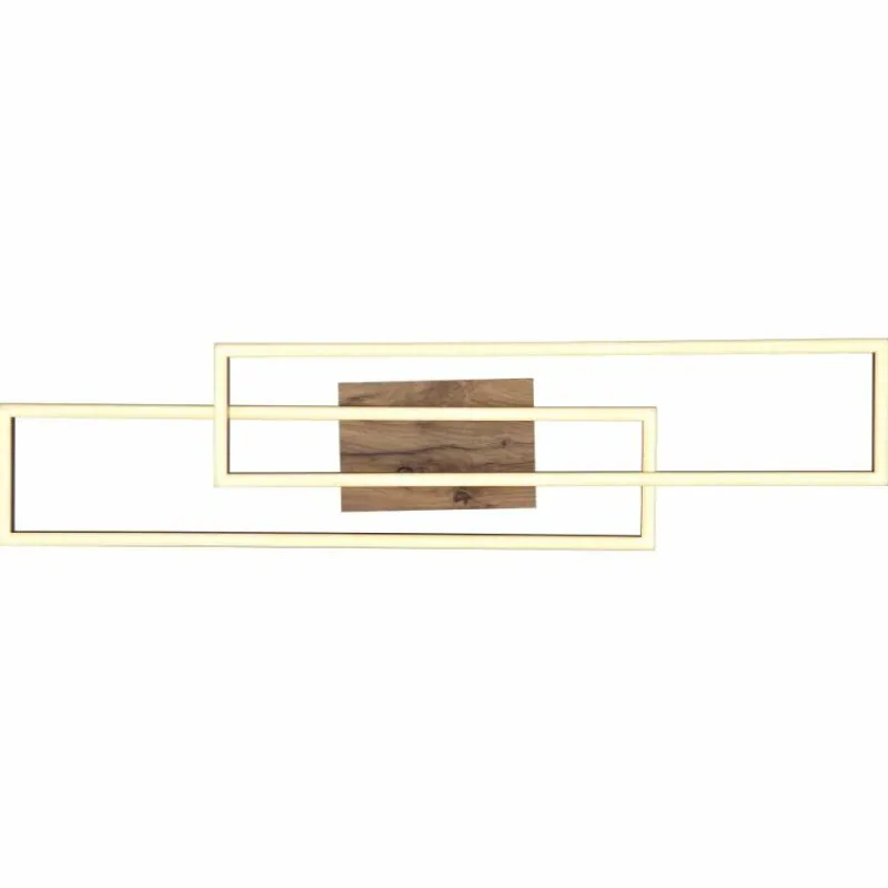 Lampes En Bois-Luminaires Globo Lighting Dakari Plafonnier LED Écru, Noir, 1 lumière