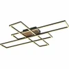 Lampes En Bois-Luminaires Globo Lighting Dakari Plafonnier LED Écru, Noir, 1 lumière