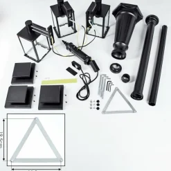 hofstein Dalasjo Réverbère, Eclairage de chemin Noir, 3 lumières