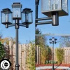 Lampes Vintages & Rétros-hofstein Dalasjo Réverbère, Eclairage de chemin Noir, 3 lumières