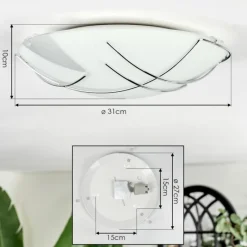 hofstein Davin Plafonnier Blanc, 1 lumière