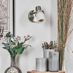 hofstein Davor Applique murale, Spot mural Chrome, Nickel mat, 1 lumière