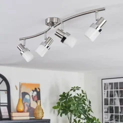 hofstein Davor Plafonnier, Spot de plafond Chrome, Nickel mat, 4 lumières