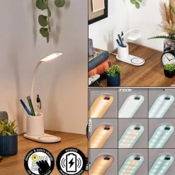 hofstein Debelmose Lampe de bureau, Lampe à poser LED Blanc, 1 lumière