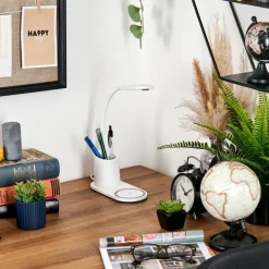 hofstein Debelmose Lampe de bureau, Lampe à poser LED Blanc, 1 lumière